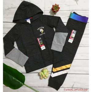 Sweatshirt Hoodie Jacket Pants Set Unicorn L Large 10 12